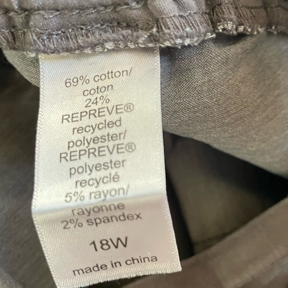 Maurice’s Charcoal Gray Pants Size 18 W Elastic Waist‎ Drawstring Pockets - Picture 3 of 4